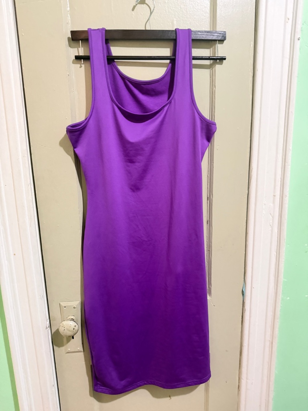 Sleeveless Purple Tank Dress - Classic Straight Fit